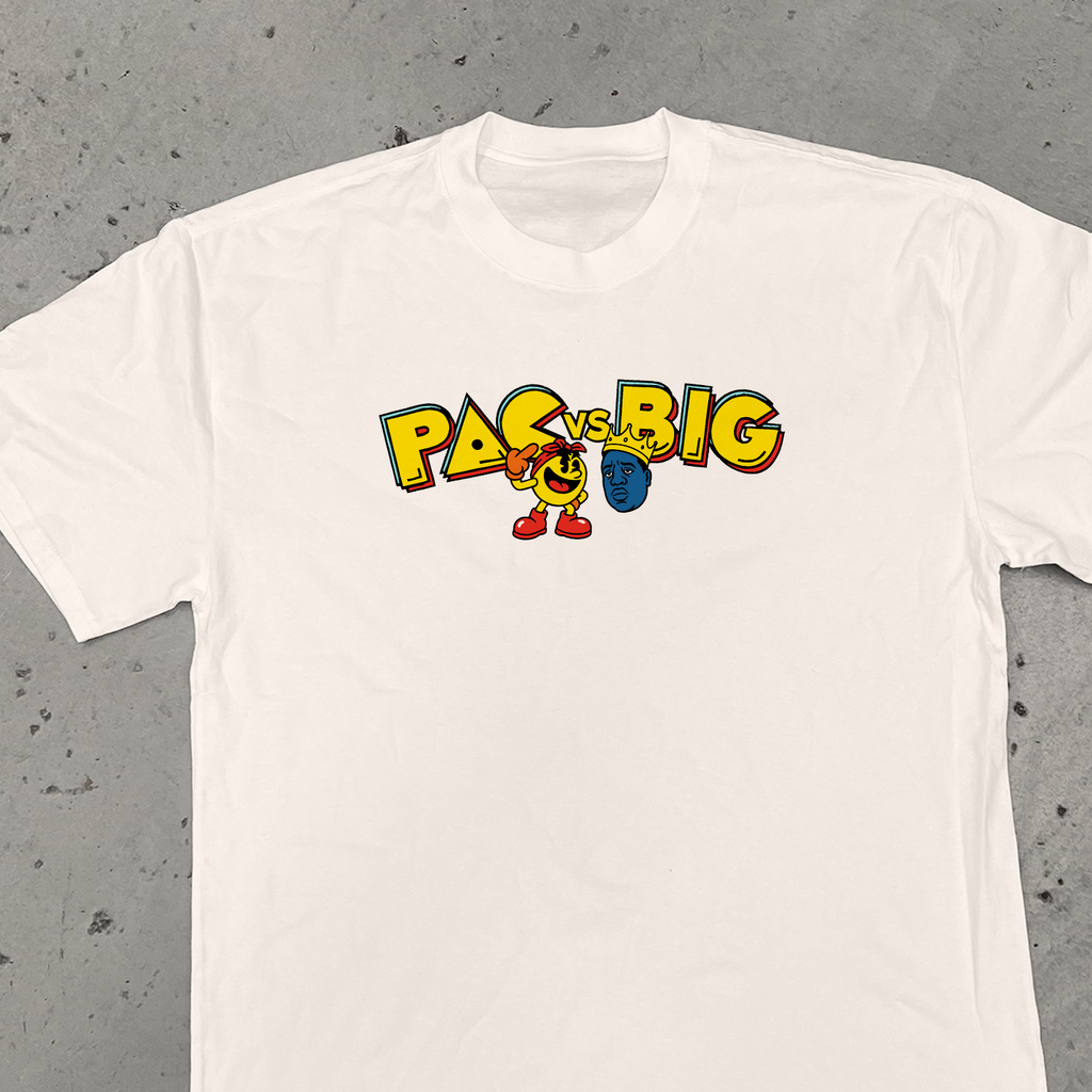 'PAC-vs-BIG' HEAVY FADED BONE T-SHIRT