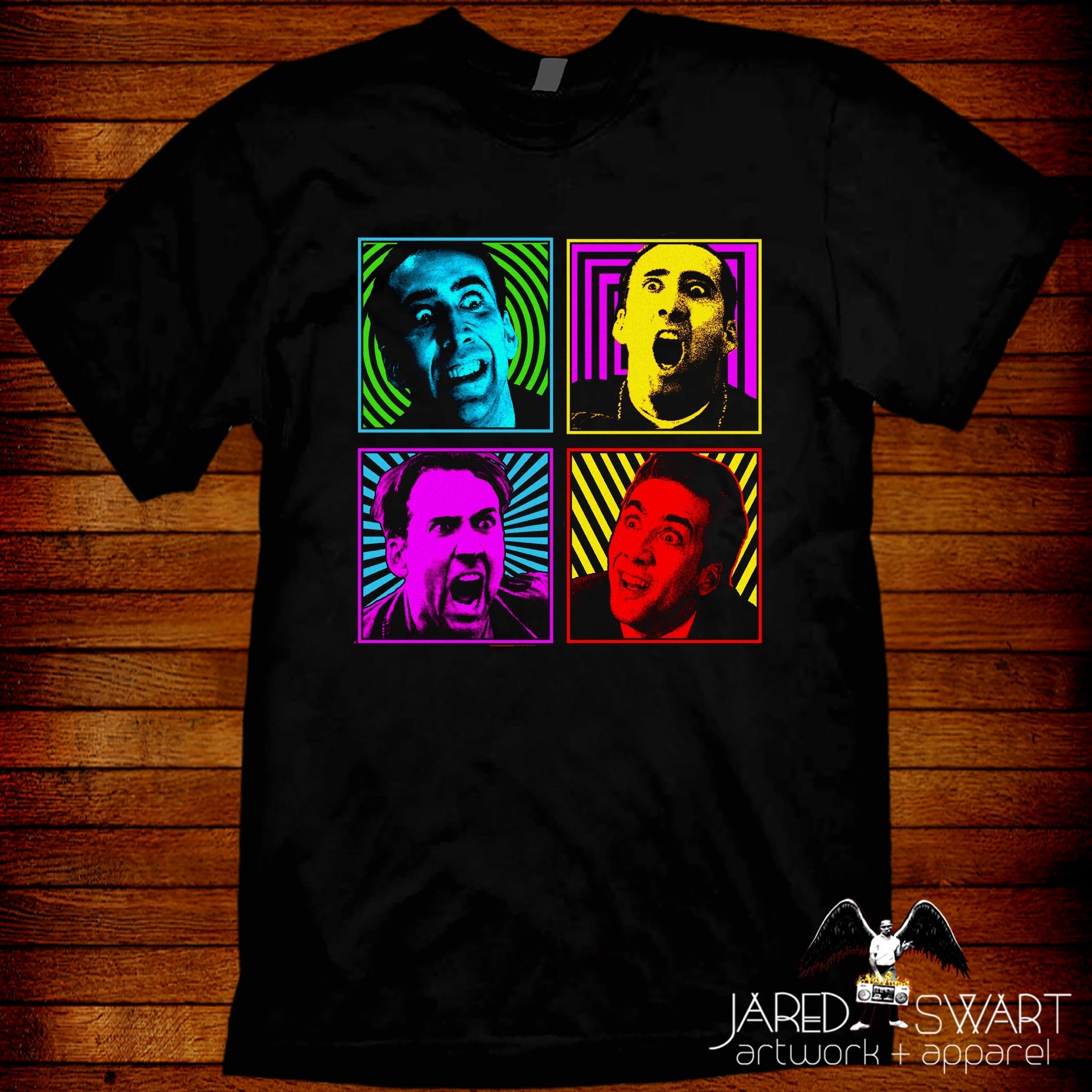 Nic Cage crazy faces pop-art t-shirt
