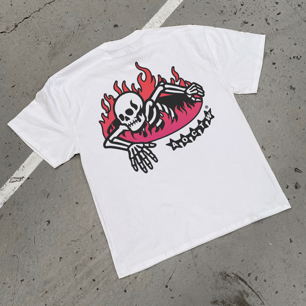 'FIREY DEPTHS' HEAVYWEIGHT SKULL TEE