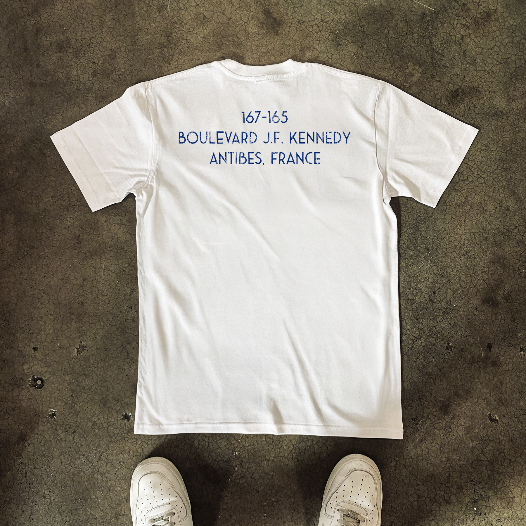 'HOTEL DU CAP' JFK AGED PRINT HEAVY WHITE TEE