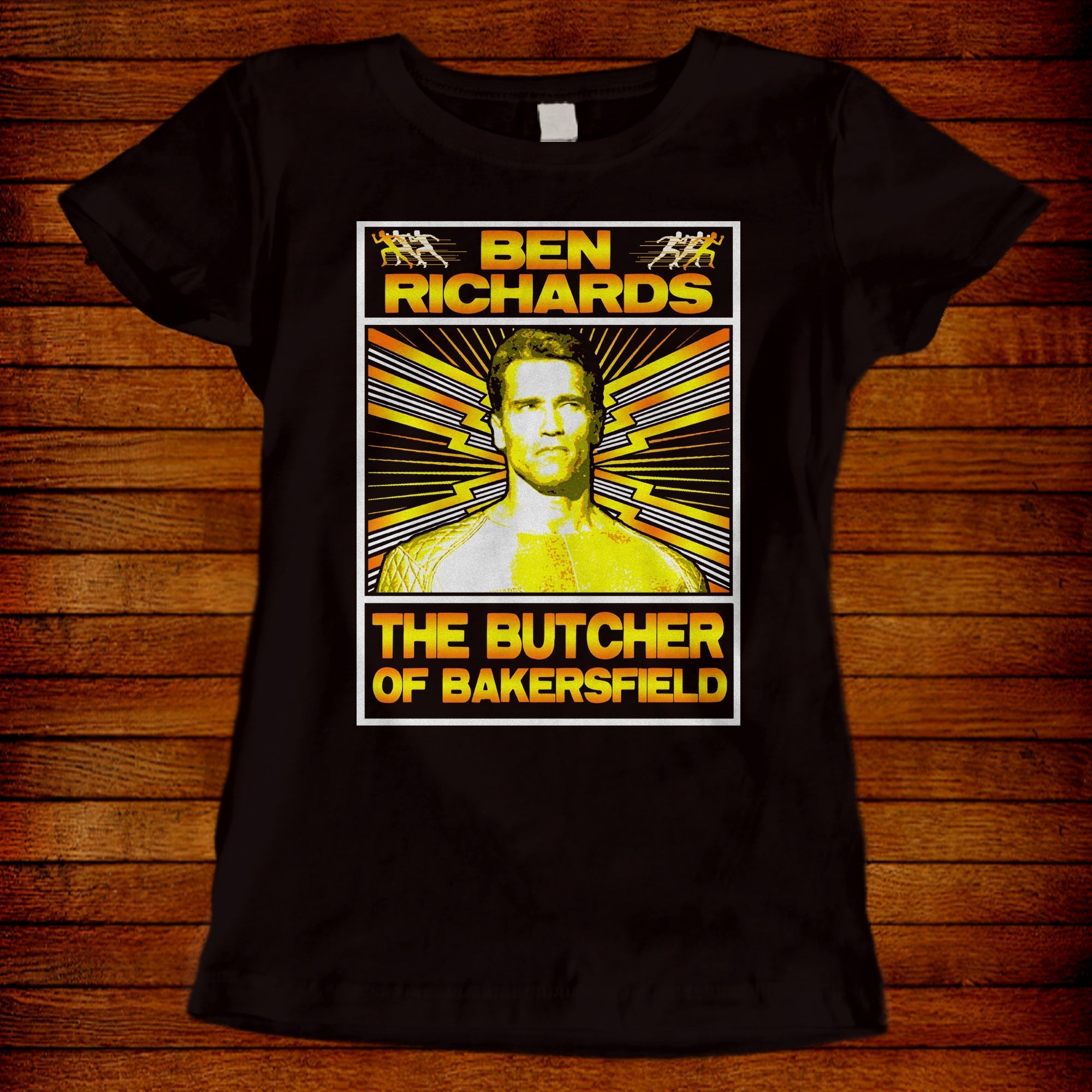 Ben Richards T-shirt based on the Arnold Schwarzenegger 80s movie Running Man