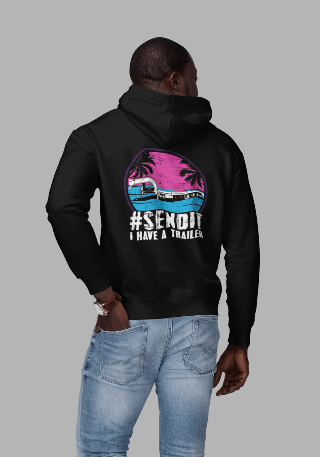 #SENDIT I Have A Trailer Zip-Up Retro Hoodie