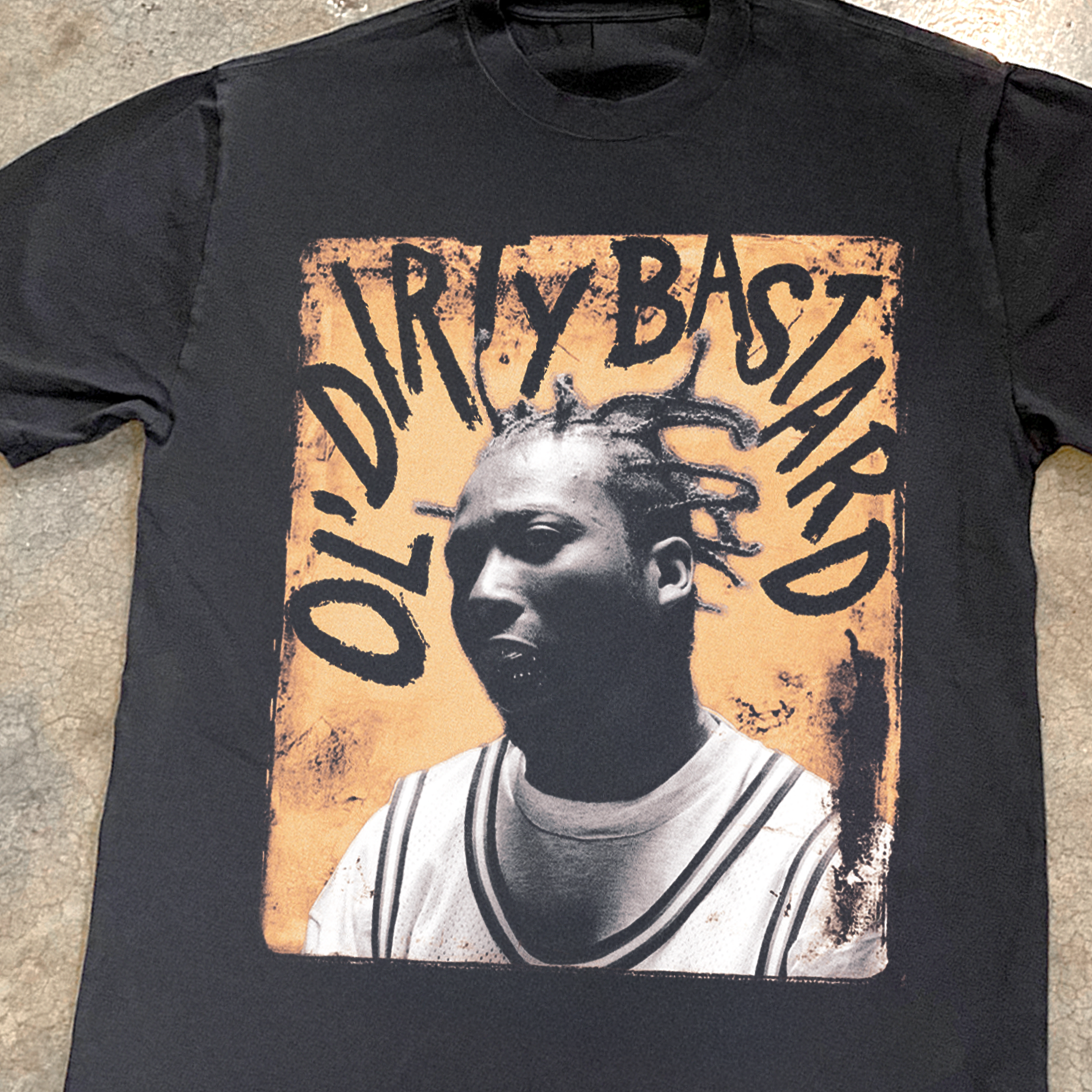 'OL DIRTY BASTARD' CANVAS BLACK HEAVYWEIGHT T-SHIRT