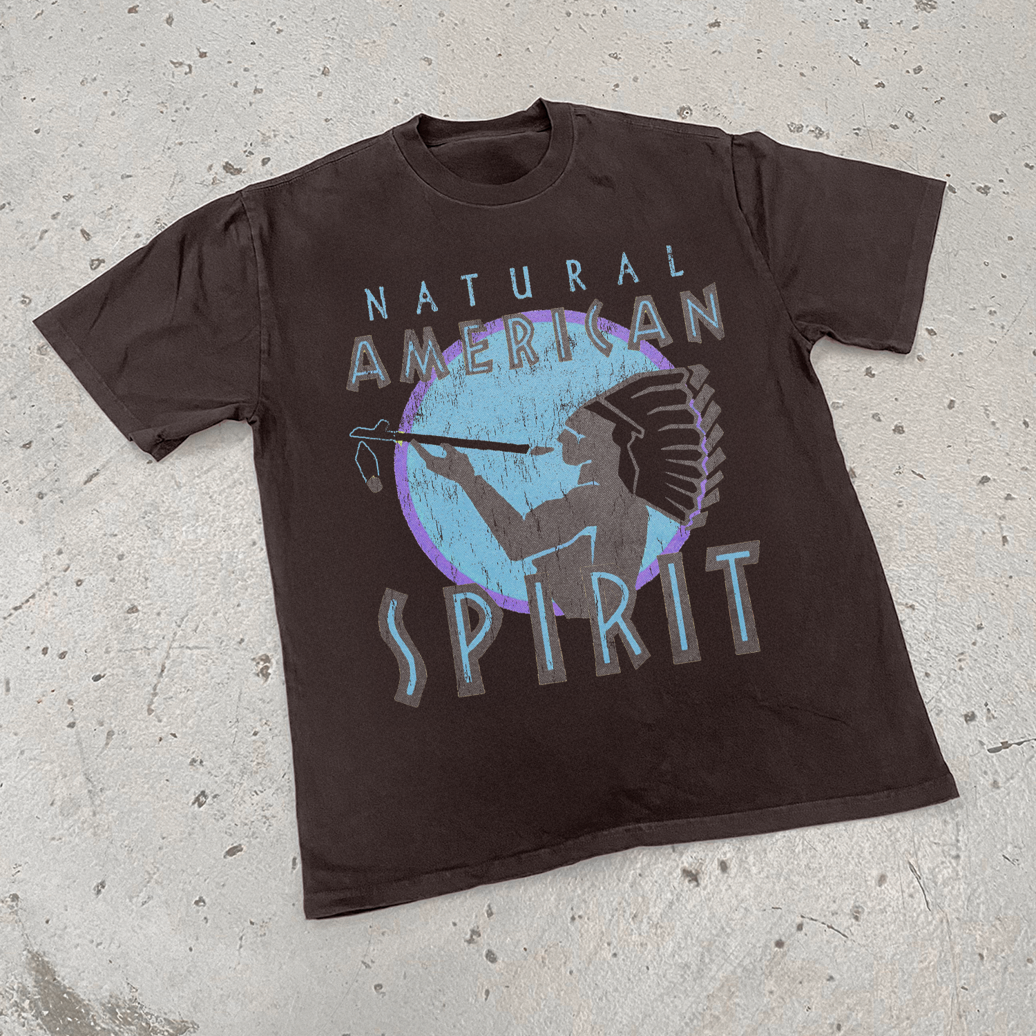 'NVTURVL AMERICAN SPIRIT' CHOC HEAVY WEIGHT TSHIRT