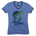 Women's Turtle Enjoy the Journey Ringer V-Neck Tee